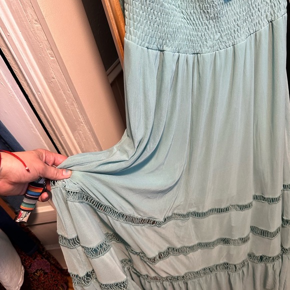 Joyfolie Claudia Boho Halter Maxi Dress Size XS teal maxi - Picture 5 of 10